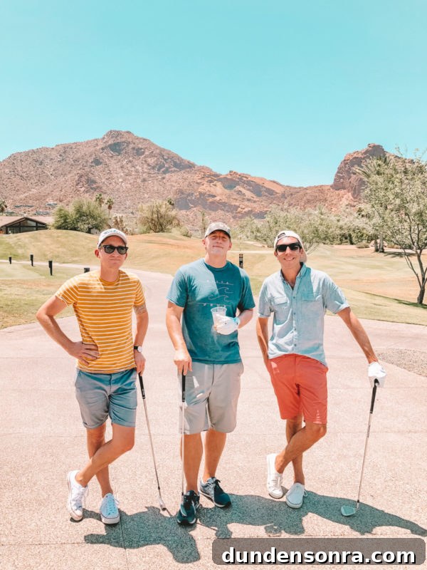 Weekend Getaway in Scottsdale: Friends, Food & Outdoor Fun 9 Three men golfing