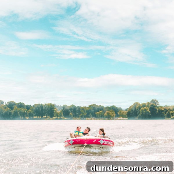 Family Lake Getaway: A Weekend of Fun, Fishing, and Relaxation 13 A family on a tube