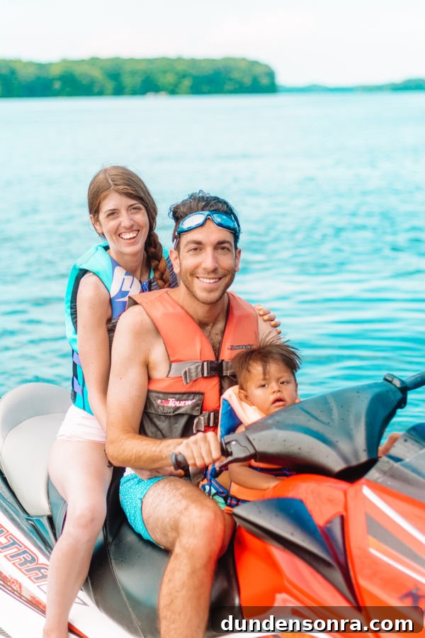 Family Lake Getaway: A Weekend of Fun, Fishing, and Relaxation 6 Three people on a jet ski
