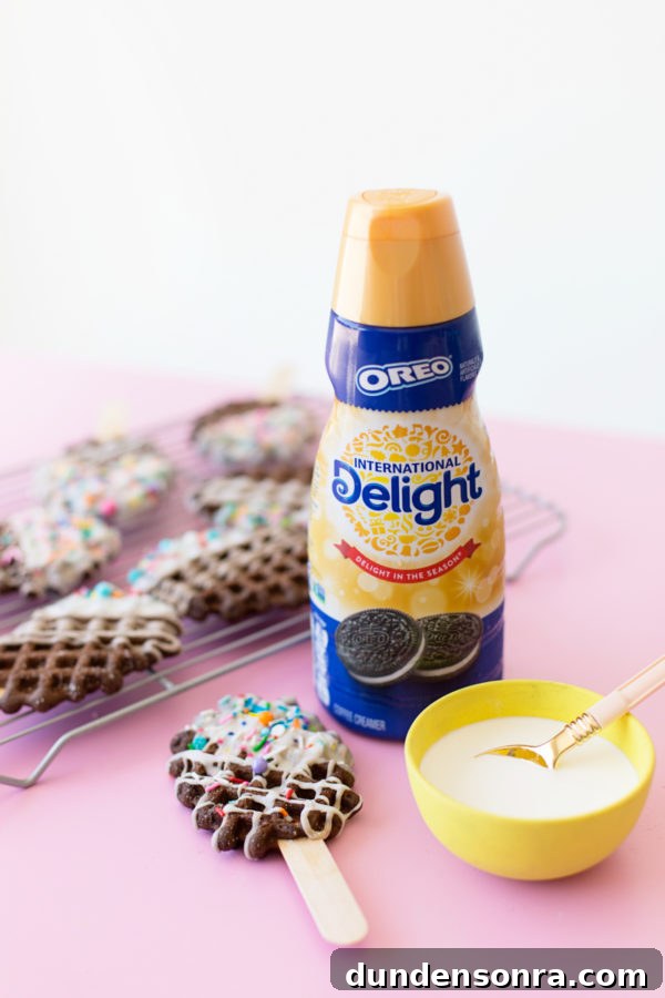 Chocolate Cookie Waffle Pops