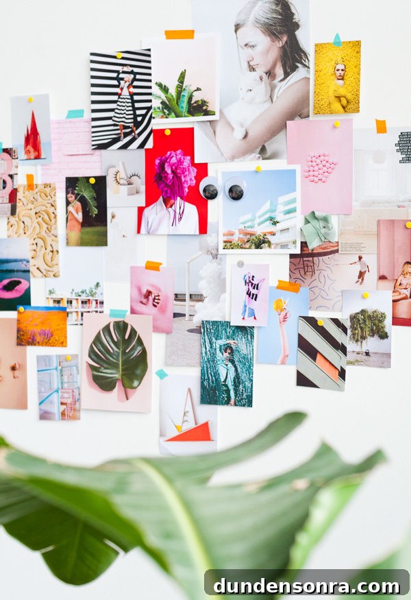 Colorful collage on a wall