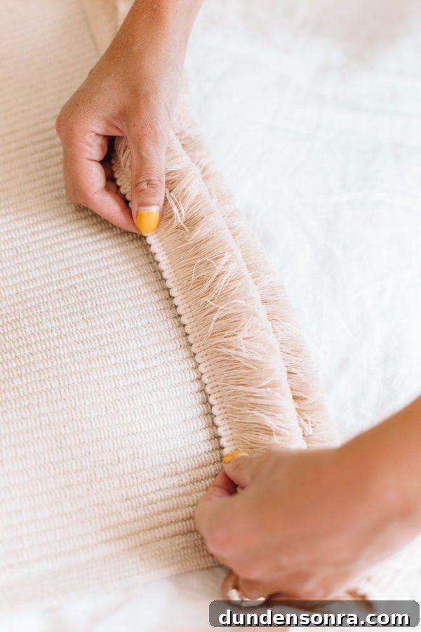 DIY Boho Fringe Wall Hanging: Step-by-Step Guide for Beginners 6 The edge of a rug