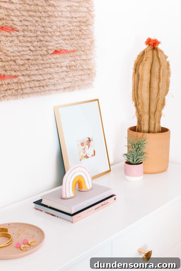 DIY Boho Fringe Wall Hanging: Step-by-Step Guide for Beginners 7 Decor on a white dresser