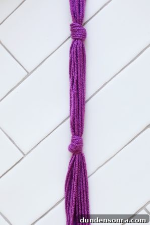 A close up of purple rope