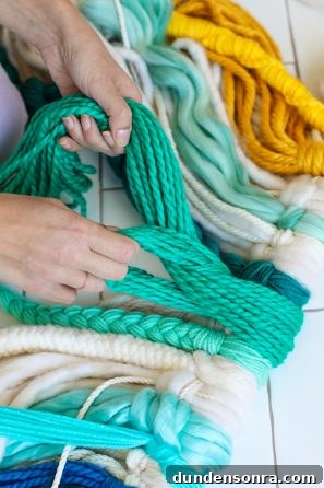 Blue and green yarn
