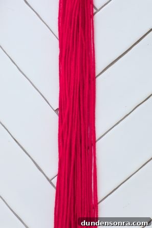 A close up of pink yarn