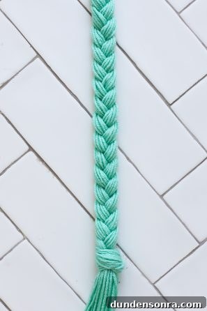 Braided turquoise rope
