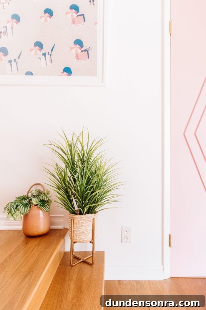 Plants on stairs