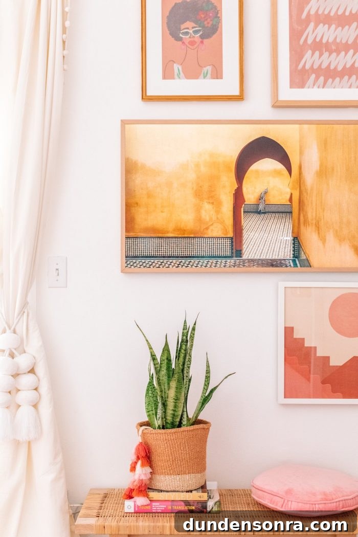 A close up of art and a plant