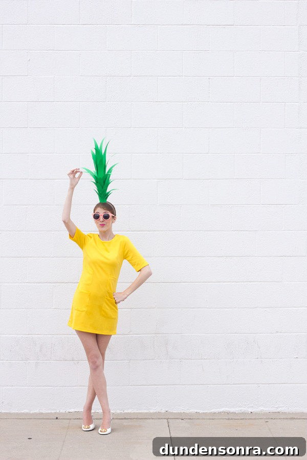 A woman dressed as a pineapple 