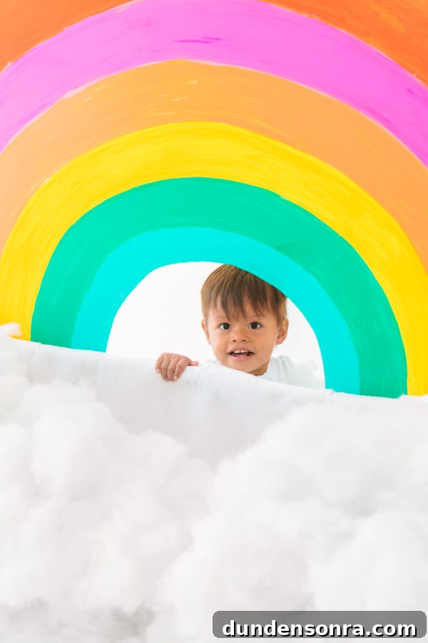Creative DIY Weather-Themed Family Costume Ideas 3 A little boy under a rainbow