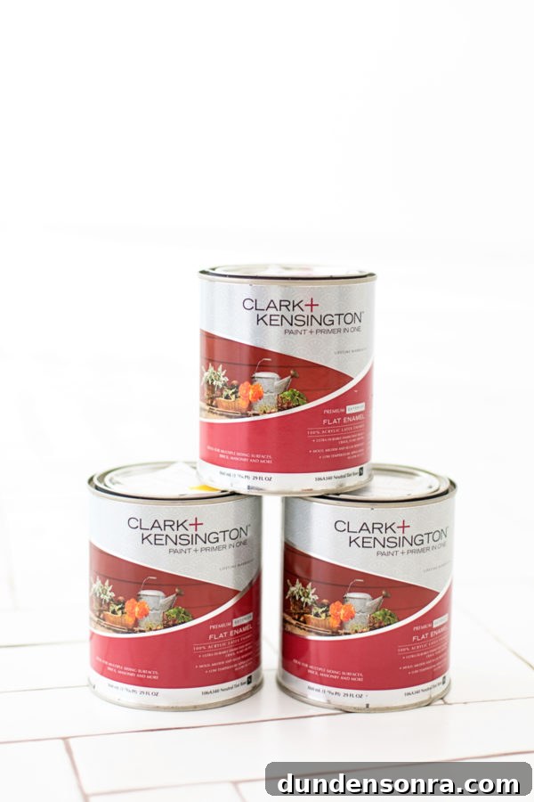 Three paint cans