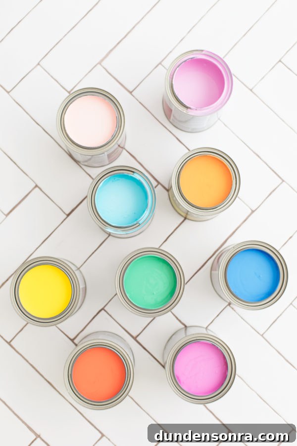Colorful paint cans