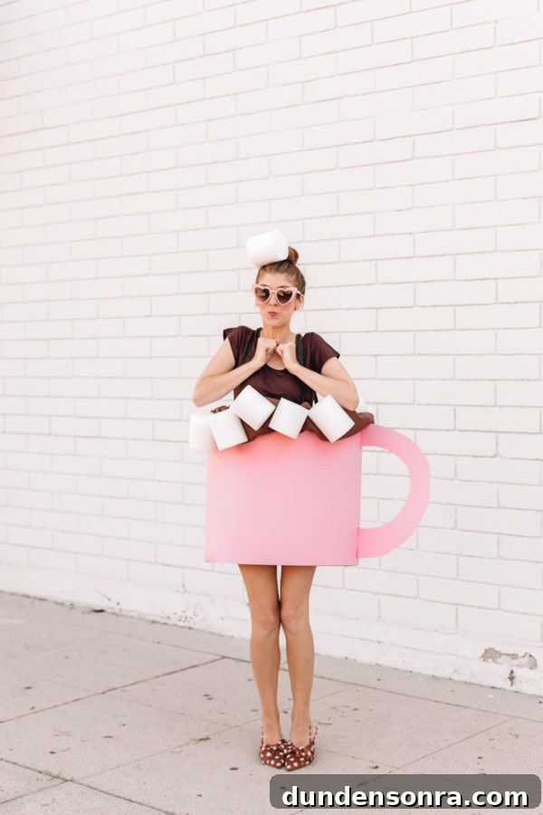 DIY Hot Chocolate Costume Ideas for Halloween and Cosplay 8 A woman dressed as hot chocolate