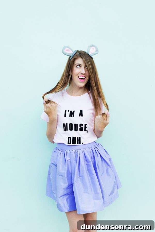 20 Creative Last-Minute DIY Halloween Costume Ideas 14 DIY I'm A Mouse Duh Costume from Mean Girls