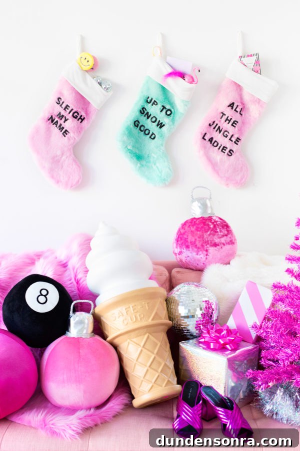 22 Festive Colorful Holiday DIYs for Bright Seasonal Decor 5 DIY Graphic Stockings