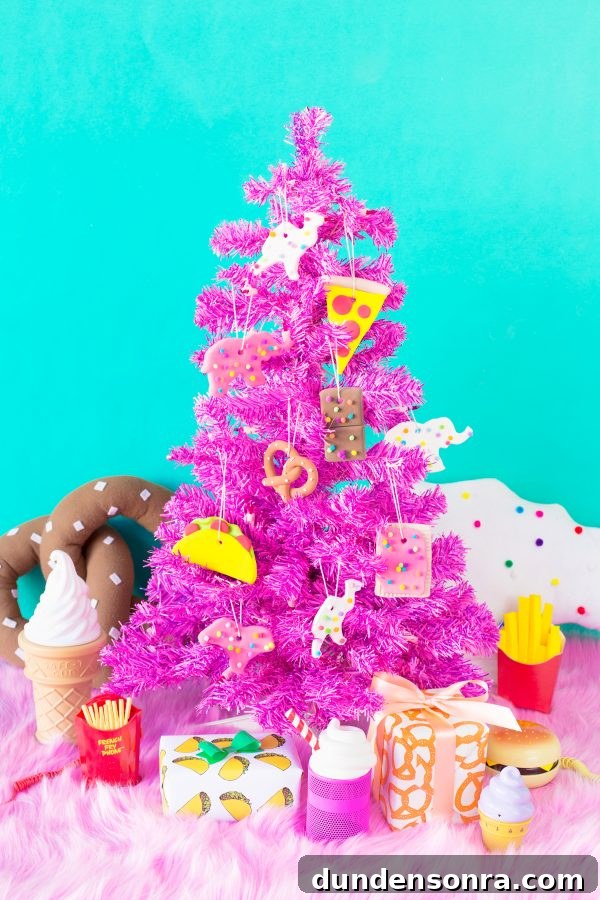 22 Festive Colorful Holiday DIYs for Bright Seasonal Decor 7 DIY Junk Food Ornaments