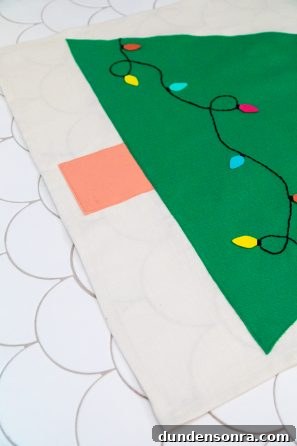 DIY Felt Christmas Tree Wall Hanging Tutorial for Festive Decor 12 Green felt