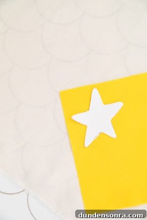 DIY Felt Christmas Tree Wall Hanging Tutorial for Festive Decor 14 A star on yellow felt