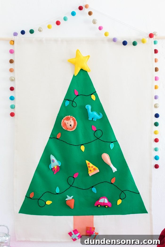 DIY Felt Christmas Tree Wall Hanging Tutorial for Festive Decor 17 DIY Felt Christmas Tree Wall Hanging
