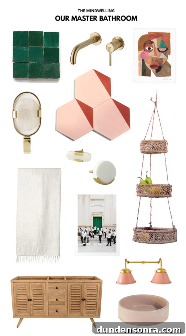 Pink & Green Master Bathroom