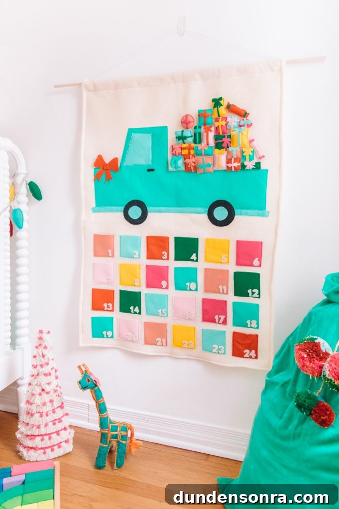 Felt Truck Advent Calendar: Step-by-Step DIY Tutorial 12 DIY Felt Truck Advent Calendar