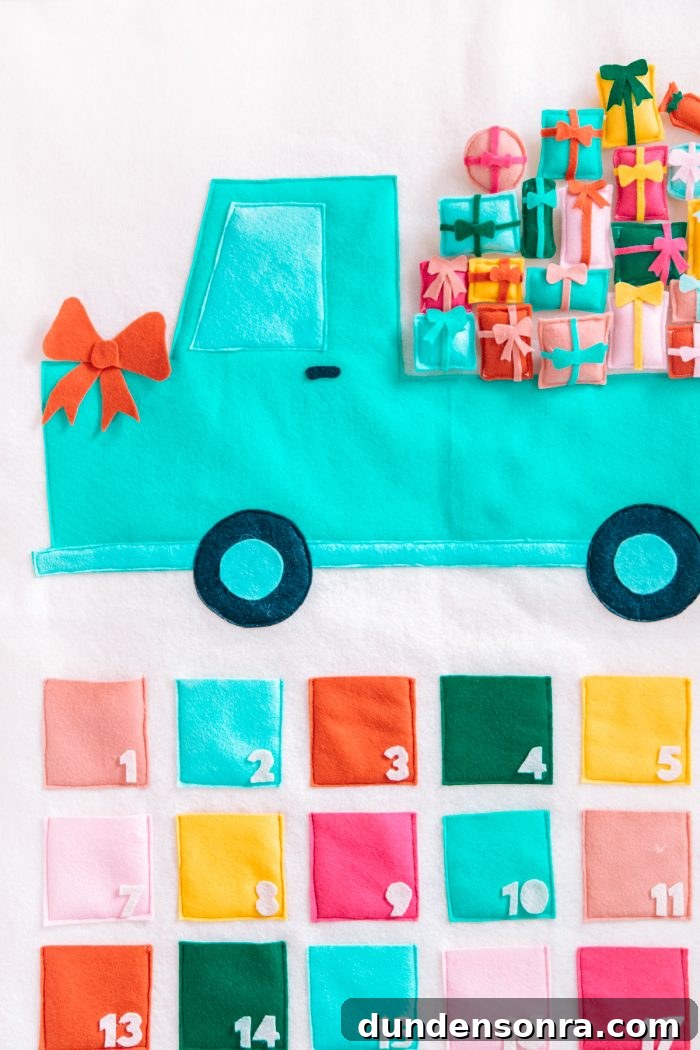 Felt Truck Advent Calendar: Step-by-Step DIY Tutorial 13 DIY Felt Truck Advent Calendar