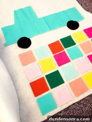 Felt Truck Advent Calendar: Step-by-Step DIY Tutorial 5 A close up of a felt advent calendar