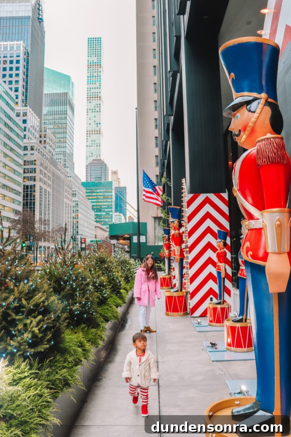 Arlo’s First Christmas in New York City: A Festive NYC Holiday Adventure 12 Two people walking down the side walk