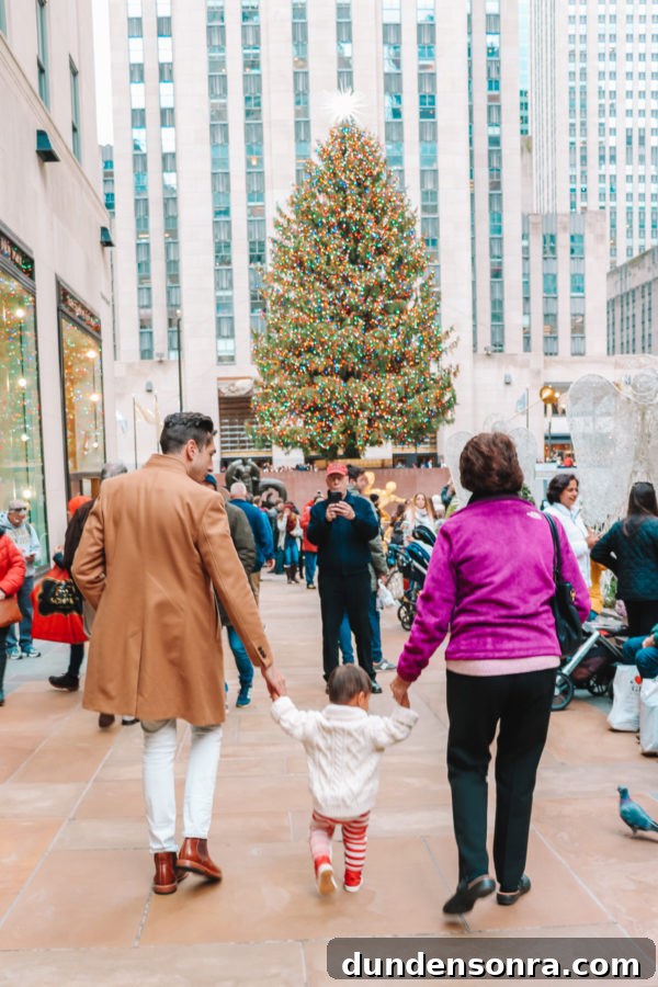 Arlo’s First Christmas in New York City: A Festive NYC Holiday Adventure 8 A group of people walking on a sidewalk