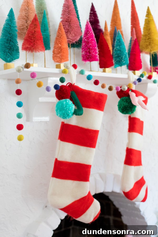 DIY Felted Striped Christmas Stockings: Step-by-Step Guide 3 Stockings