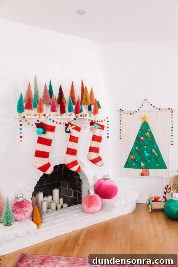 Holiday Home Tour: Inside The Mindwelling’s Festive Decor 14 Christmas decor on a fireplace