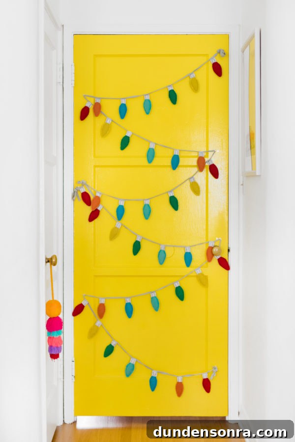 Holiday Home Tour: Inside The Mindwelling’s Festive Decor 17 A close-up of a yellow door
