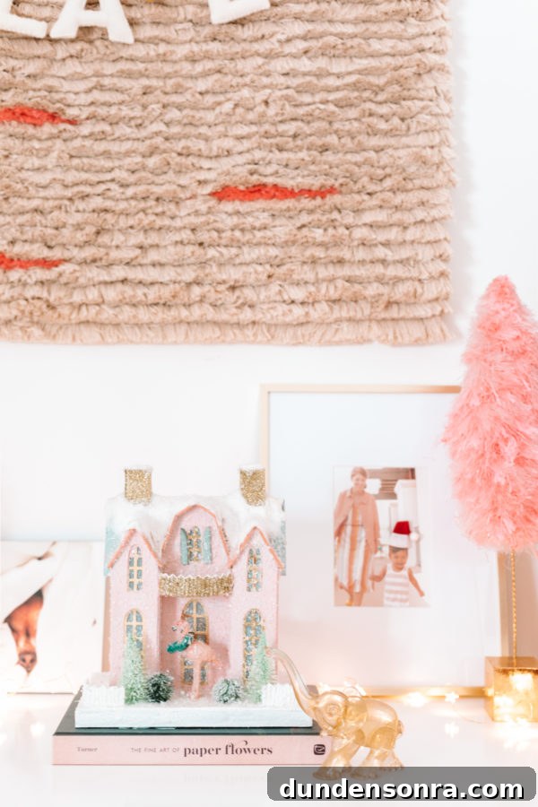 Holiday Home Tour: Inside The Mindwelling’s Festive Decor 5 Pink and red Christmas decorations