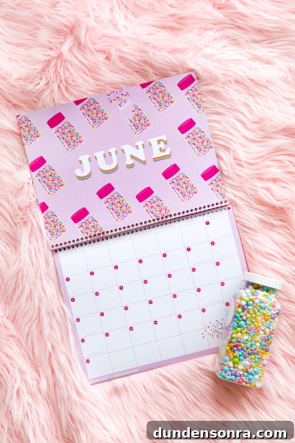 Pink june calendar