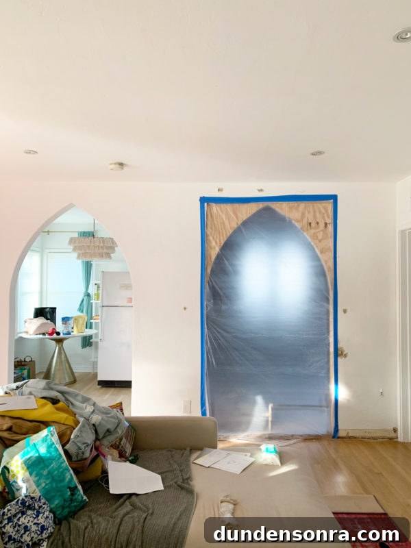 A living room under construction