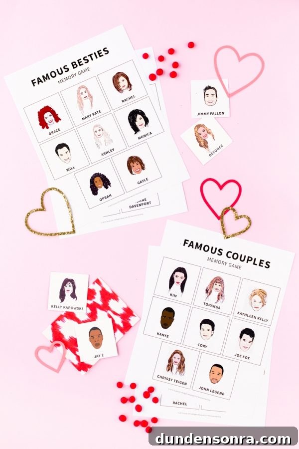 25+ Cute & Funny Free Printable Valentine Cards for Kids and Adults 3 Free Printable Besties Matching Game
