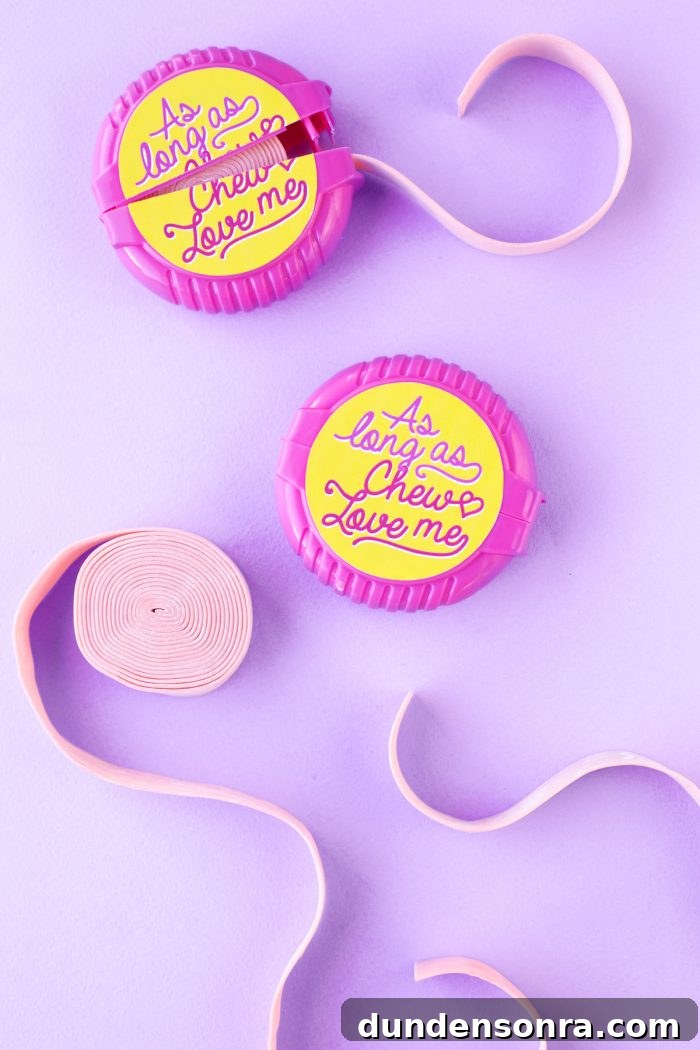 25+ Cute & Funny Free Printable Valentine Cards for Kids and Adults 8 As Long As Chew Love Me | Five Minute Free Printable Valentines