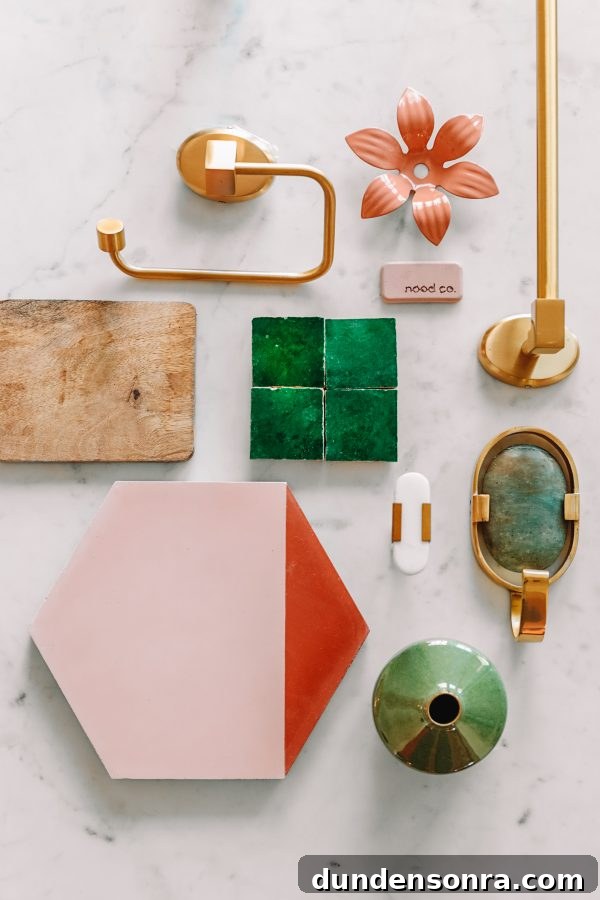 Pink + Green Master Bathroom