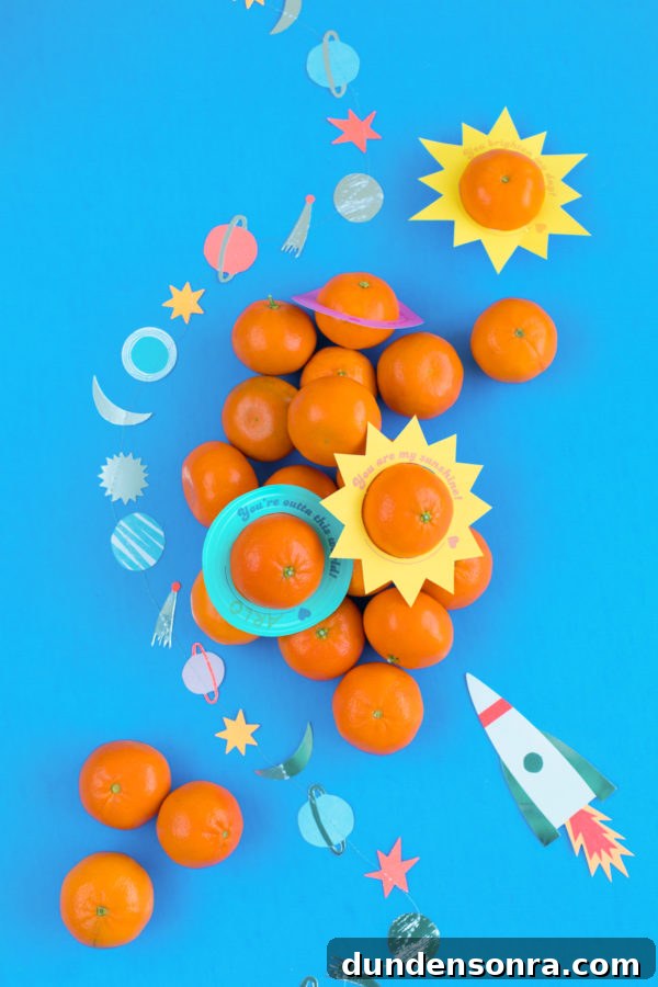 Printable Outer Space Valentines for Toddlers — DIY Cards to Make and Share 11 Pile of oranges