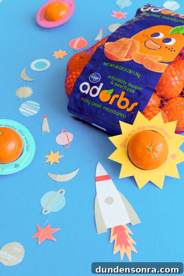 Printable Outer Space Valentines for Toddlers — DIY Cards to Make and Share 6 Space made with oranges