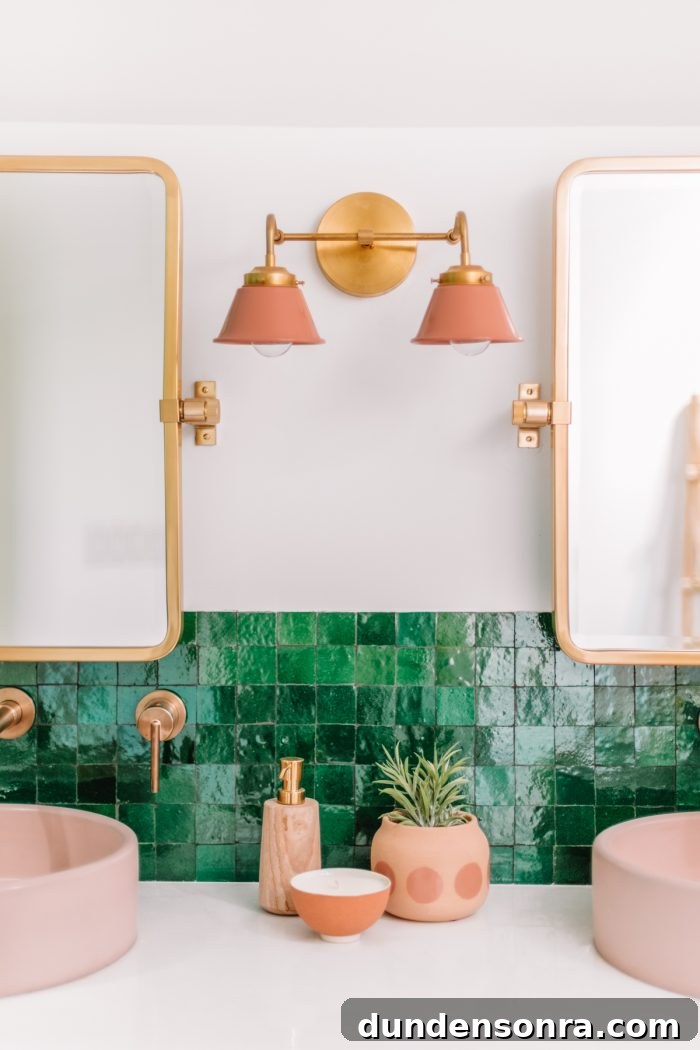 Pink and Green Bathroom