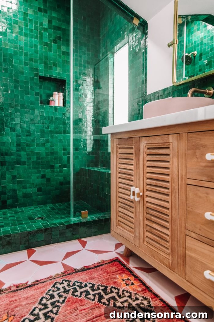 Moroccan Rug in a Bathroom