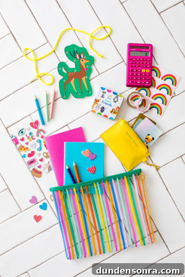 A close up of colorful school supplies