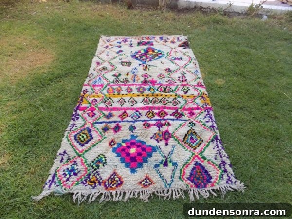 Colorful Vintage Azilal Moroccan Rug