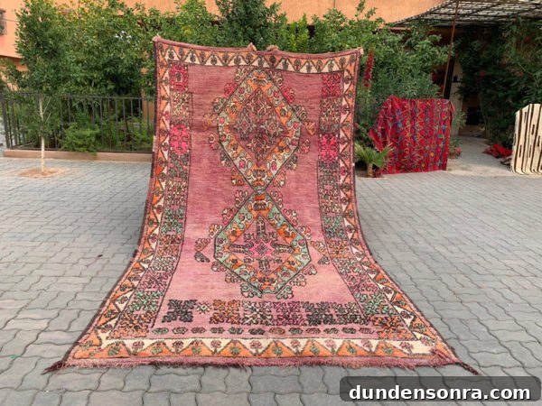 Pink Orange and Aqua Moroccan Rug