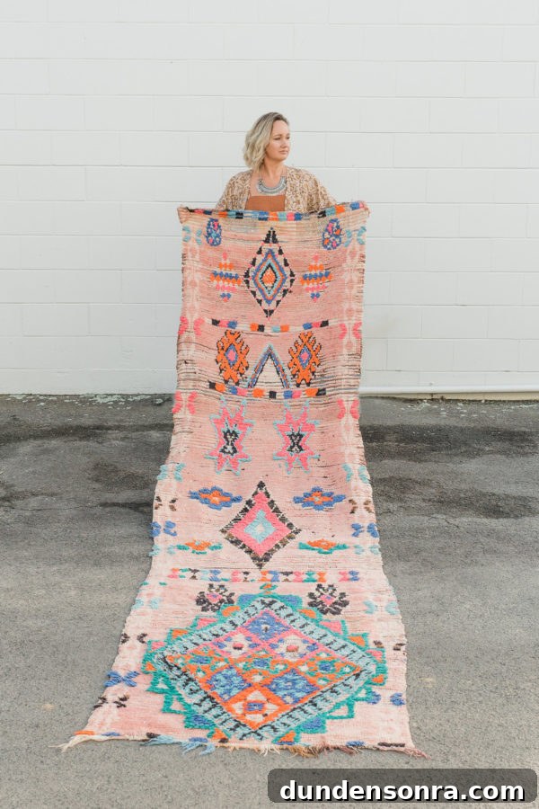 Peach and Neon Moroccan Runner