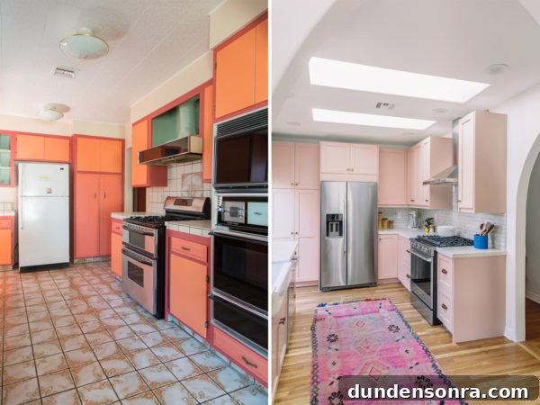 Kitchen Reveal: Before & After Remodel Tour of Our Home 6 A kitchen with pink cabinets
