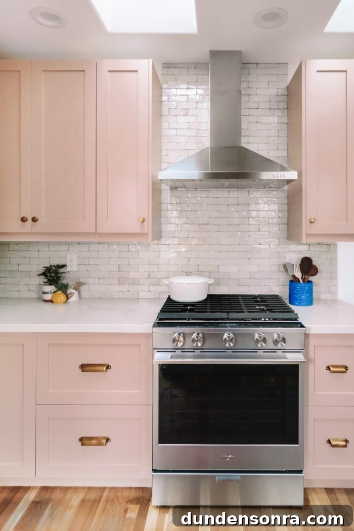Kitchen Reveal: Before & After Remodel Tour of Our Home 9 A kitchen with pink cabinets