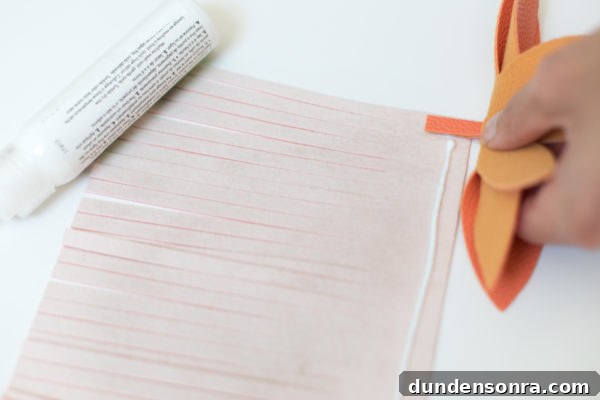 A piece of paper with glue